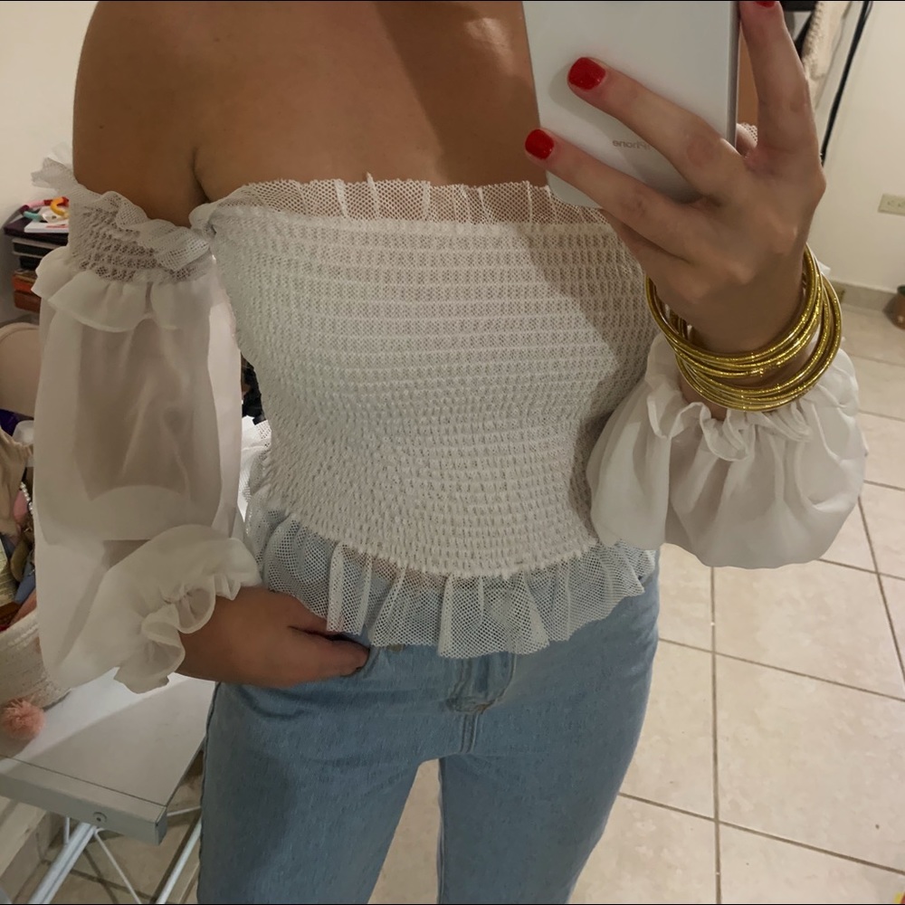 White off the shoulder top!
